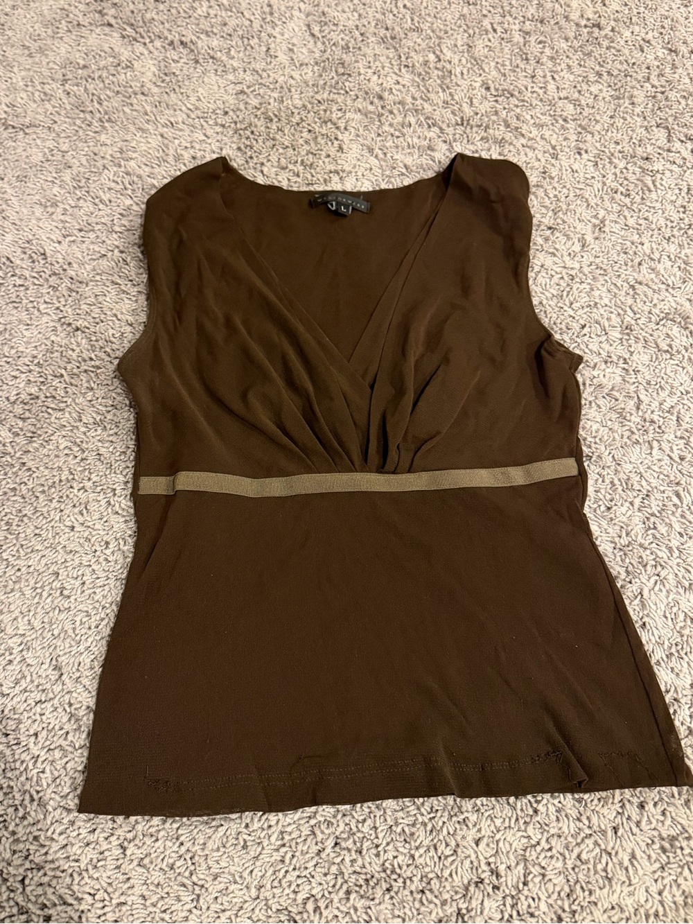 Weston Wear VINTAGE Brown Sleeveless V-Neck Camisole with Tan Waistband